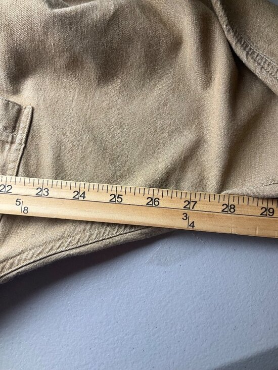 VTG Perry Ellis America Tan Brown Collared Denim Maxi Faux Wrap Dress Cotton - Picture 7 of 12